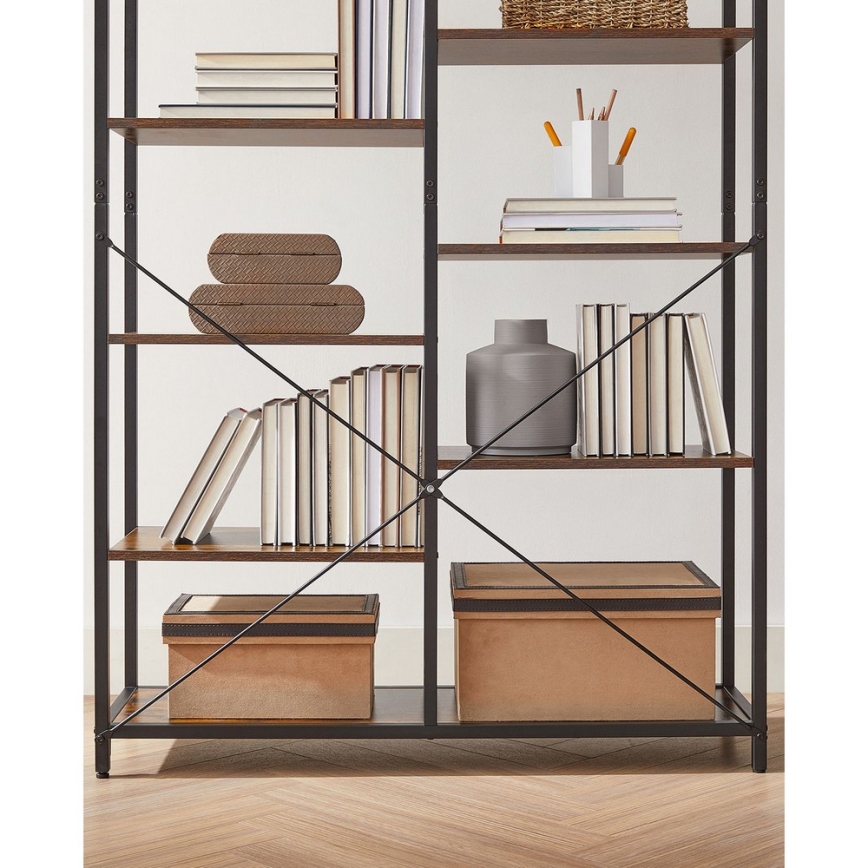 NAVARO könyvespolc barna/fekete