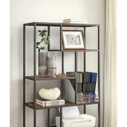 NAVARO könyvespolc barna/fekete