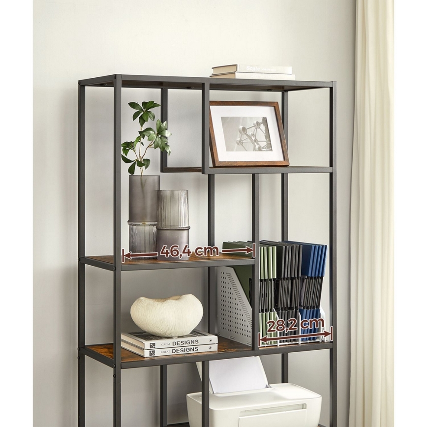 NAVARO könyvespolc barna/fekete