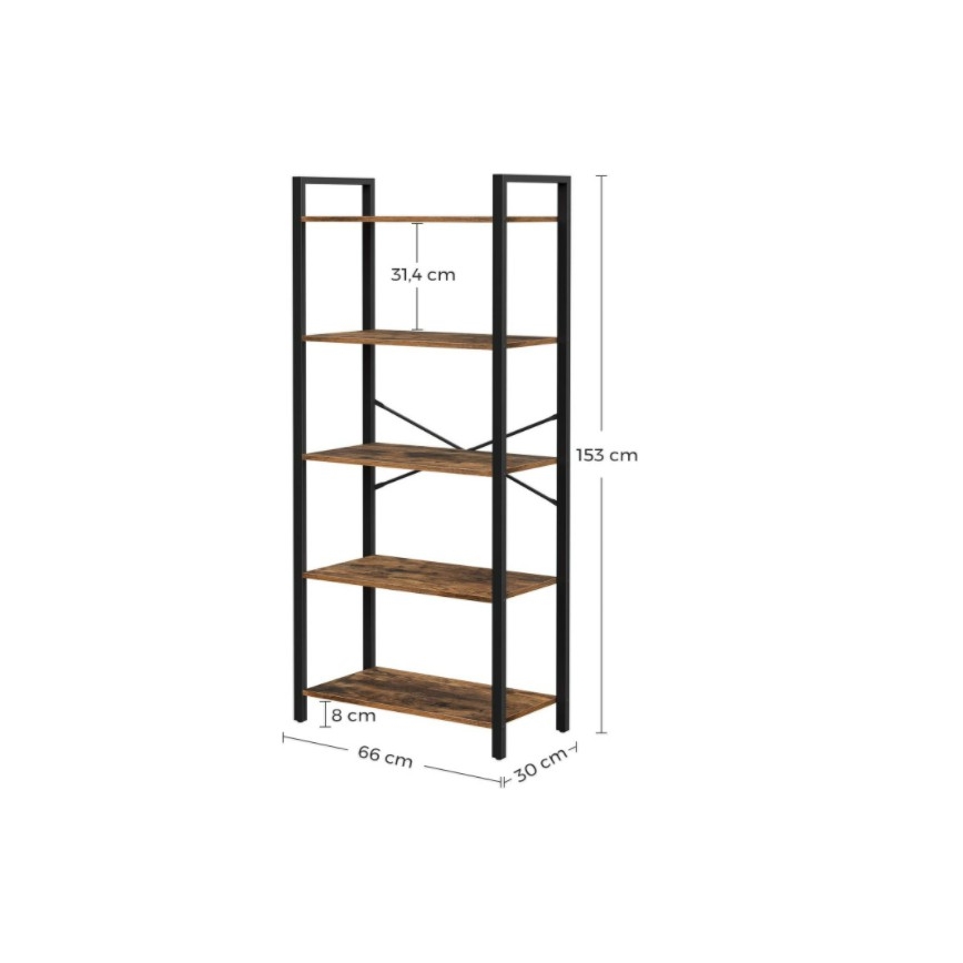 NAVARO könyvespolc barna/fekete