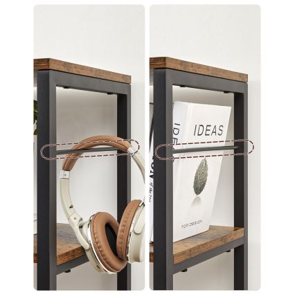 NAVARO könyvespolc barna/fekete