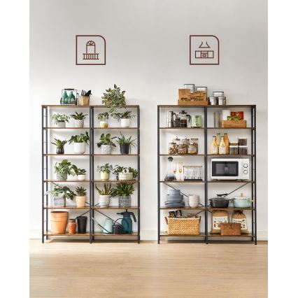 NAVARO könyvespolc barna/fekete