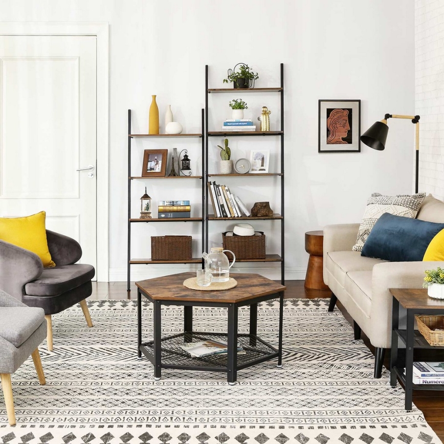 NAVARO könyvespolc barna/fekete