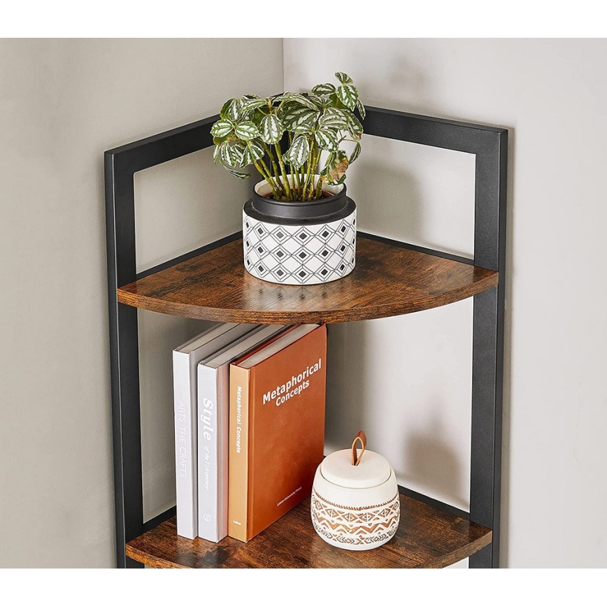 NAVARO könyvszekrény barna/fekete