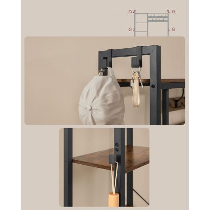 NAVOR álló fogas, barna/fekete