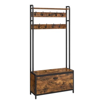 NAVOR álló kabáttartó barna/fekete