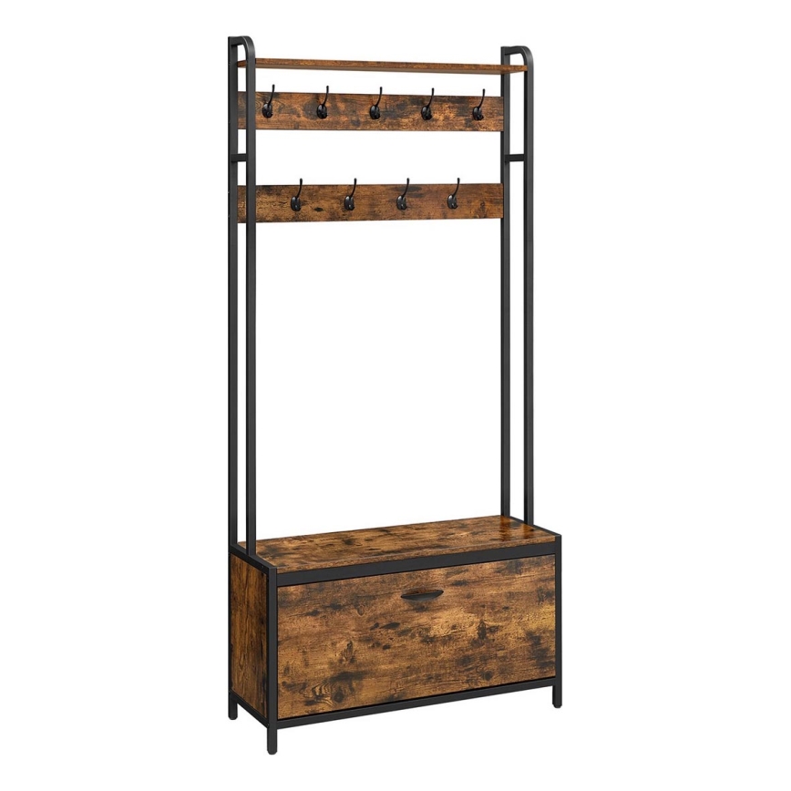 NAVOR álló kabáttartó barna/fekete