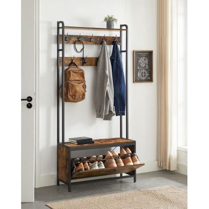 NAVOR álló kabáttartó barna/fekete