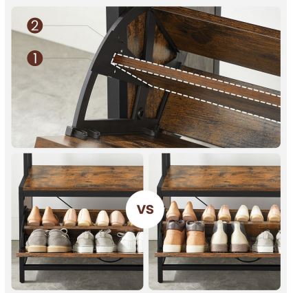 NAVOR álló kabáttartó barna/fekete