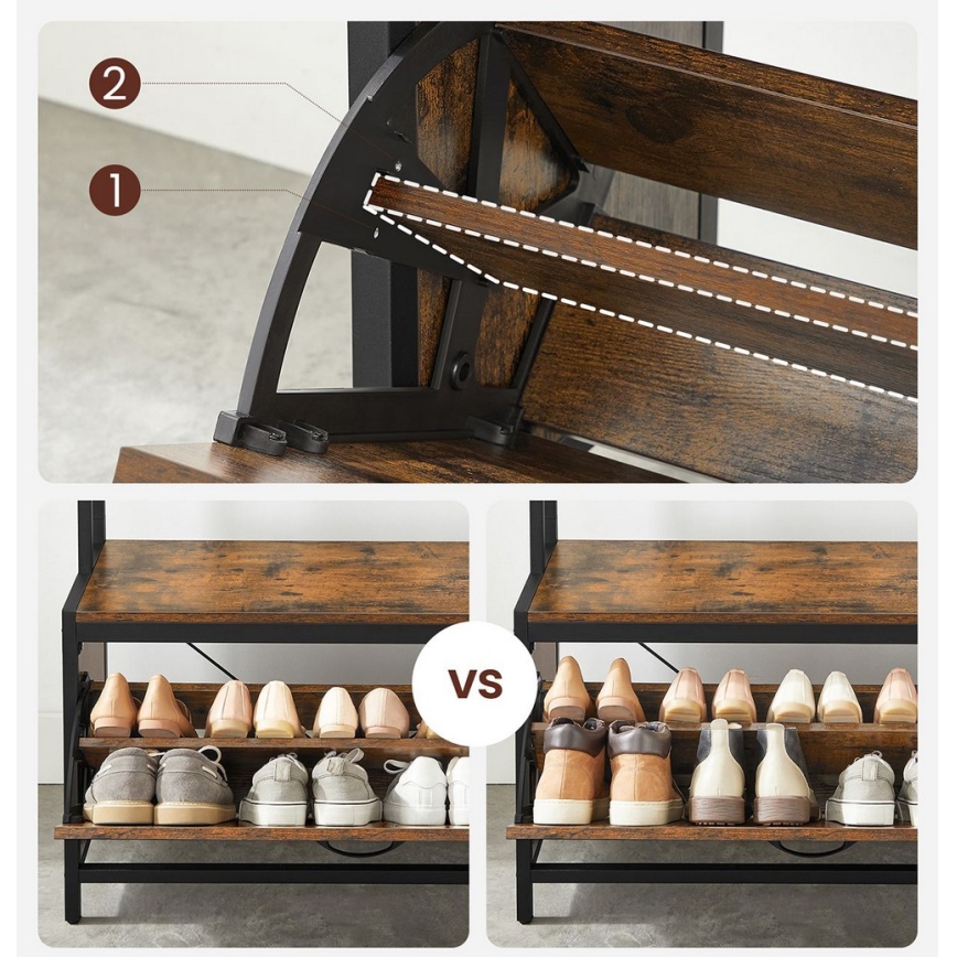 NAVOR álló kabáttartó barna/fekete