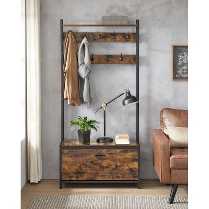 NAVOR álló kabáttartó barna/fekete