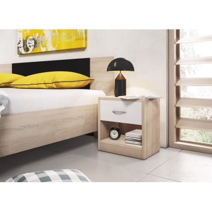 NED éjjeli szekrény sonoma tölgy/fehér
