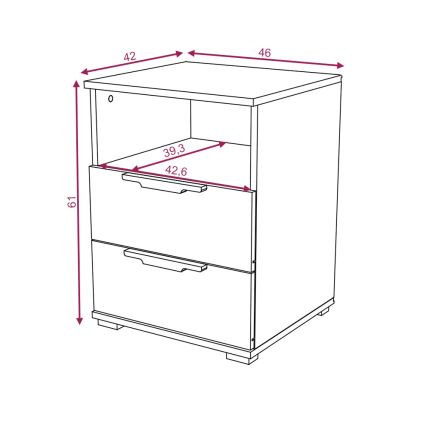 NED éjjeliszekrény sonoma tölgy