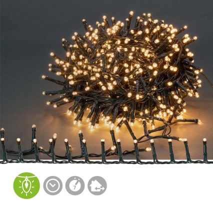 LED kültéri fényfüzér 560 LED/7 üzemmód 14 m IP44 meleg fehér
