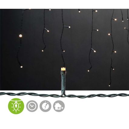 LED kültéri fényfüggöny 360 LED/7 funkció, 14 m, IP44, meleg fehér