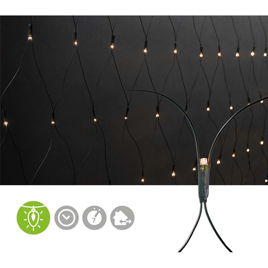 LED Kültéri karácsonyi függöny 160xLED/7 funkciós 5m IP44 meleg fehér