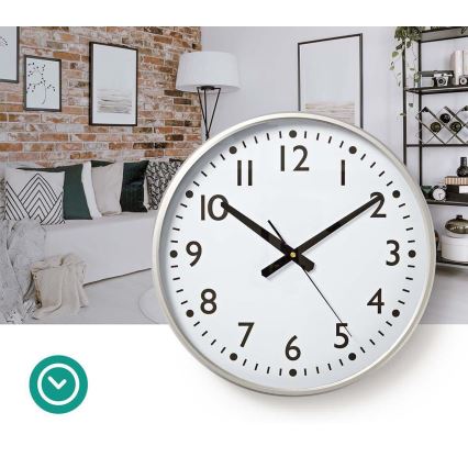 Fali óra átmérője 38 cm, 1xAA, fehér
