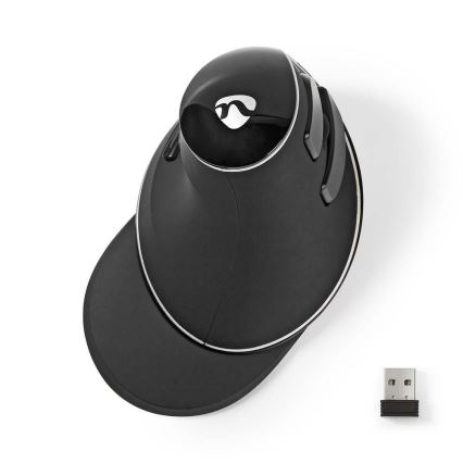 Nedis ERGOMSWS200BK − Ergonomikus vezeték nélküli egér 1600 dpi