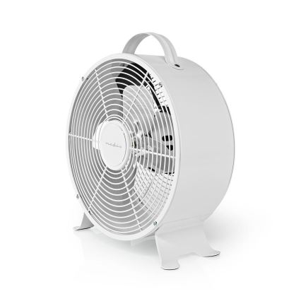 Nedis FNCL10WT20 - Asztali ventilátor RETRO 20W/230V fehér ø25 cm