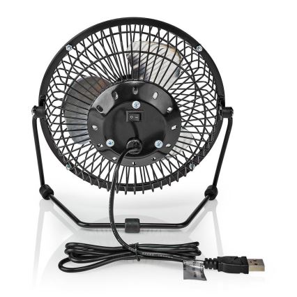 Asztali ventilátor 3W/USB 15 cm fekete
