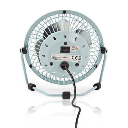 Asztali ventilátor 3W/USB 10 cm kék