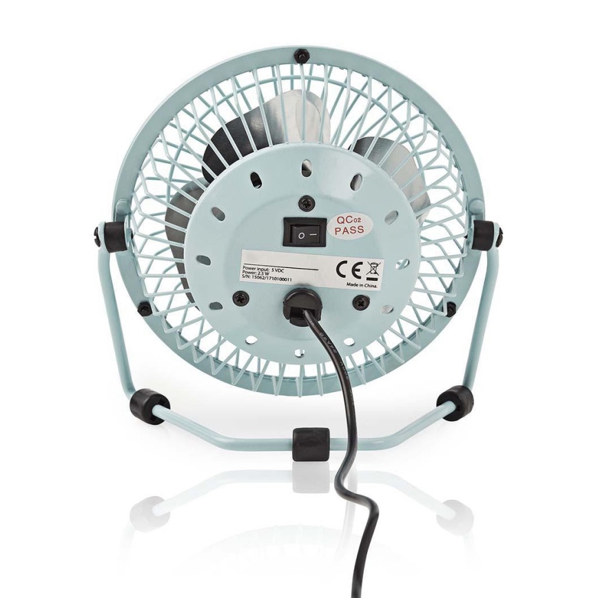 Asztali ventilátor 3W/USB 10 cm kék