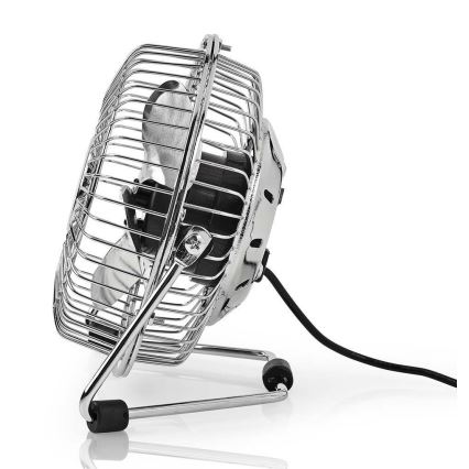 Asztali ventilátor 3W/USB 10 cm fényes króm
