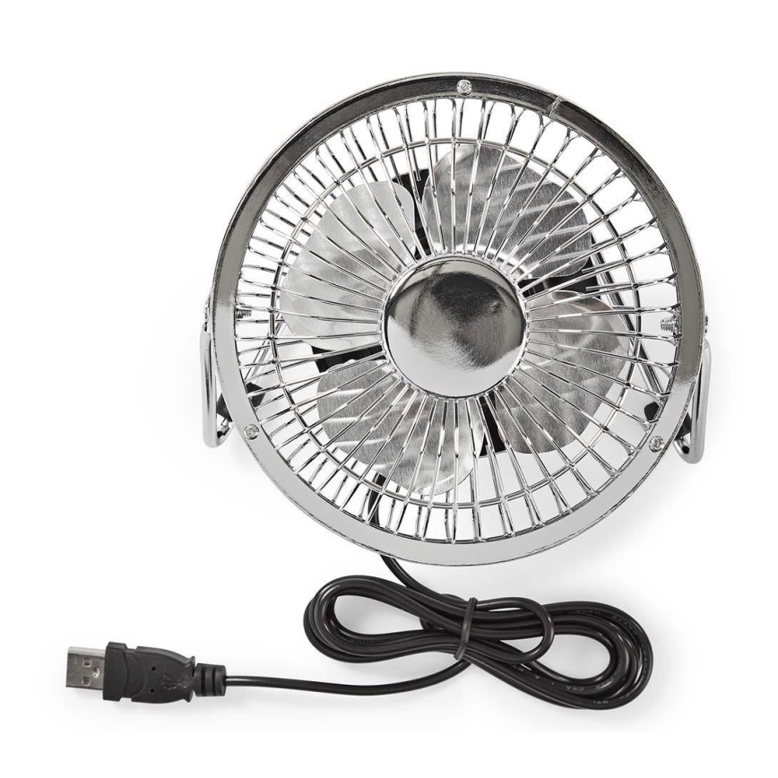 Asztali ventilátor 3W/USB 10 cm fényes króm