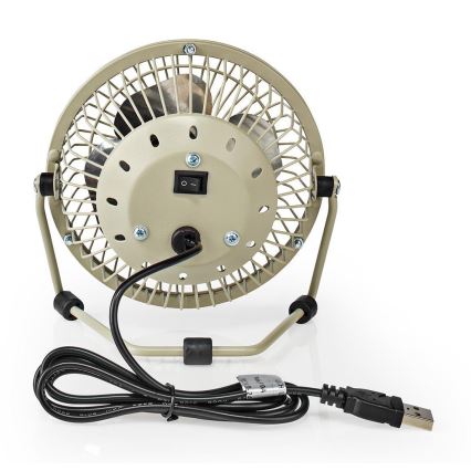 Asztali ventilátor 3W/USB 10 cm szürke