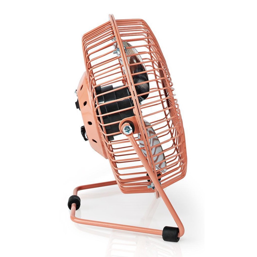 Asztali ventilátor 3W/USB 15 cm rózsaarany