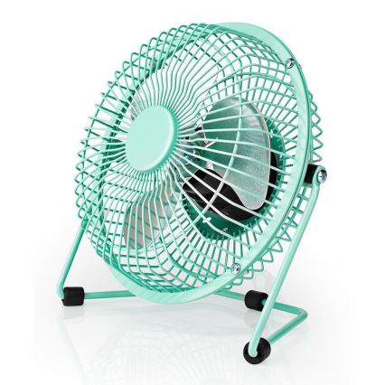 Asztali ventilátor 3W/USB 15 cm türkiz