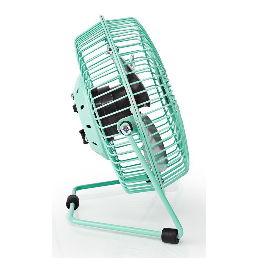 Asztali ventilátor 3W/USB 15 cm türkiz