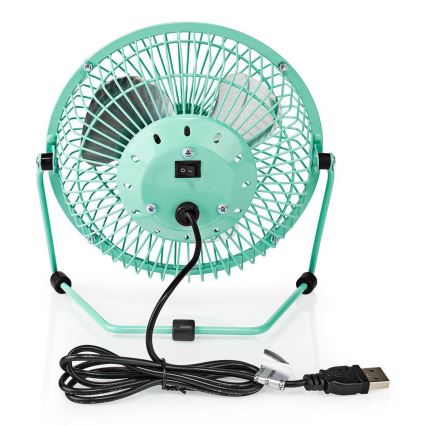 Asztali ventilátor 3W/USB 15 cm türkiz