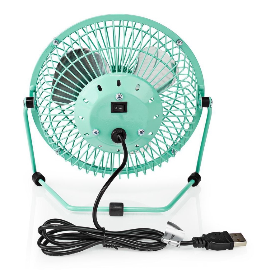 Asztali ventilátor 3W/USB 15 cm türkiz