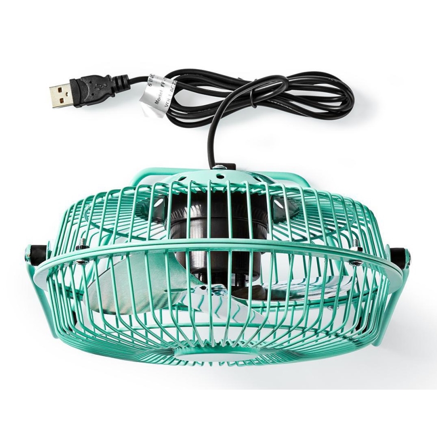 Asztali ventilátor 3W/USB 15 cm türkiz