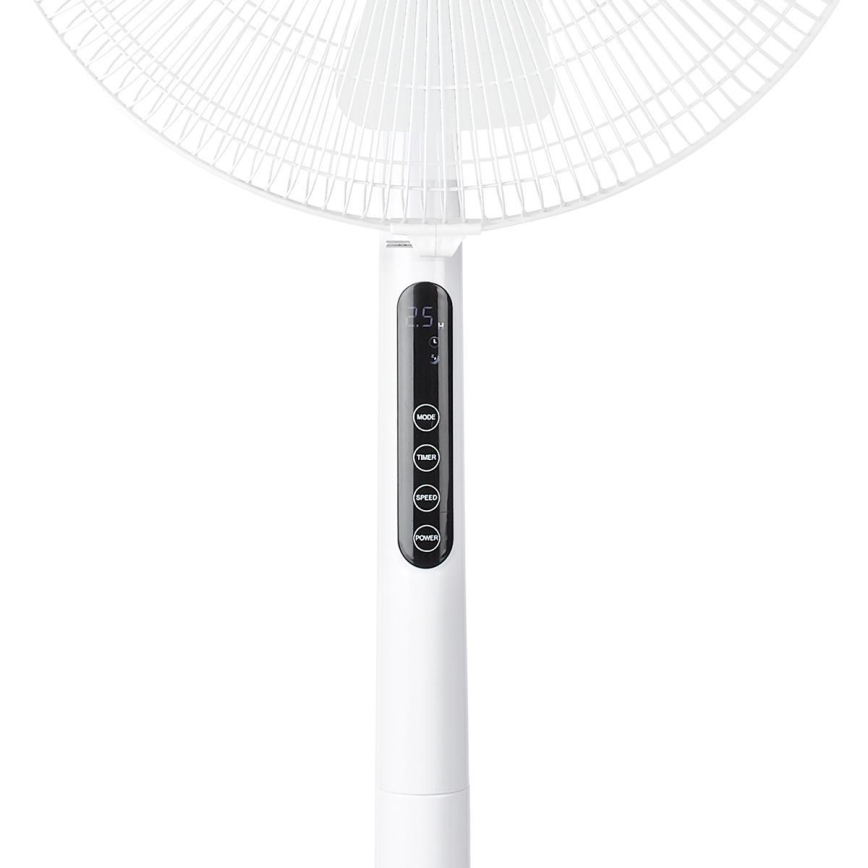 Álló ventilátor LED kijelzővel és hőmérővel 45W/230V fehér + távirányító