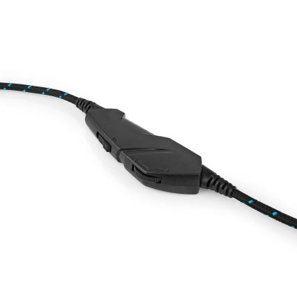 LED Gaming fejhallgató mikrofonnal fekete/kék