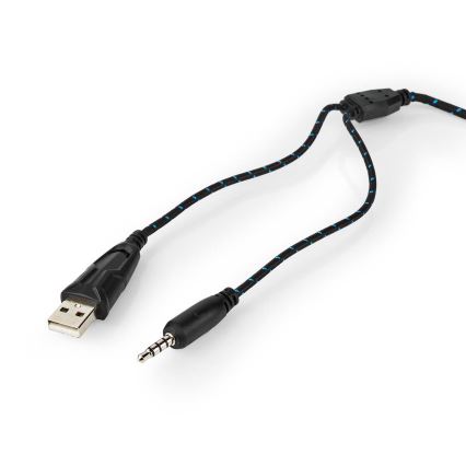 LED Gaming fejhallgató mikrofonnal fekete/kék