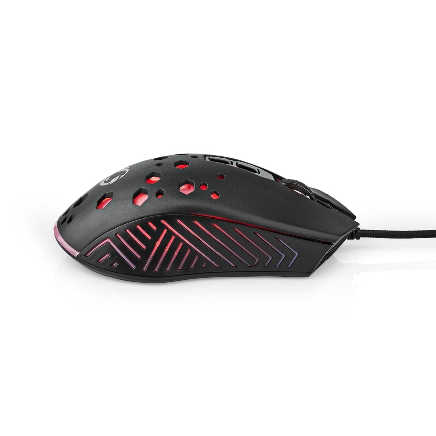 LED Gaming egér 800/1200/2400/3200/4800/7200 DPI 7 gombos fekete