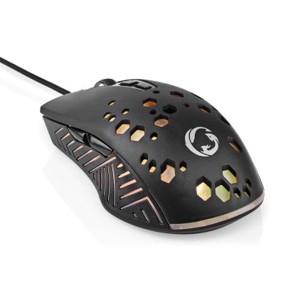 LED Gaming egér 800/1200/2400/3200/4800/7200 DPI 7 gombos fekete
