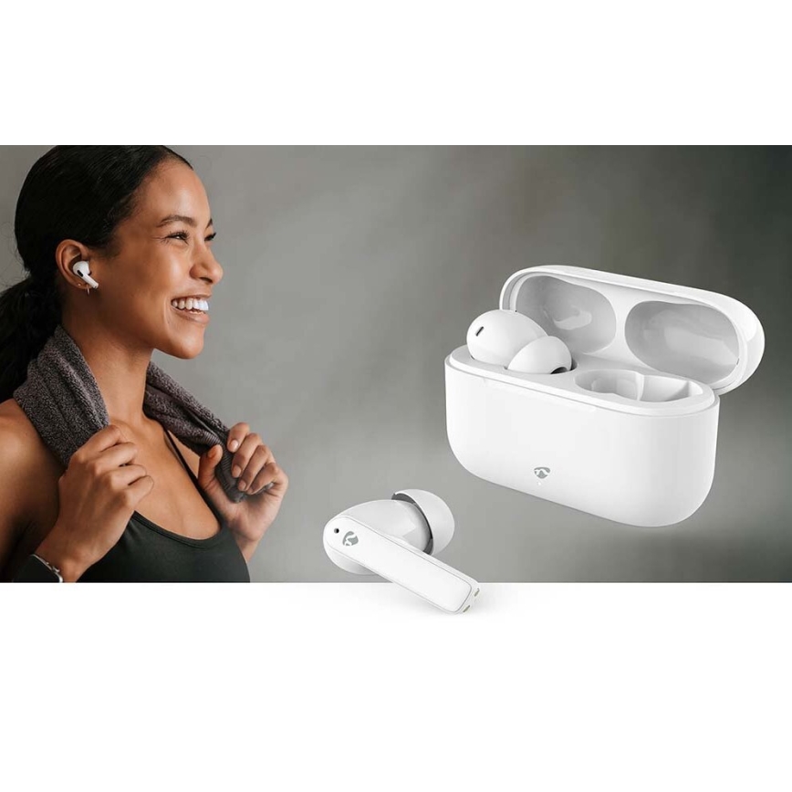 Vezeték nélküli fülhallgató ENC-vel 450 mAh + 2x 40 mAh IPX4 fehér