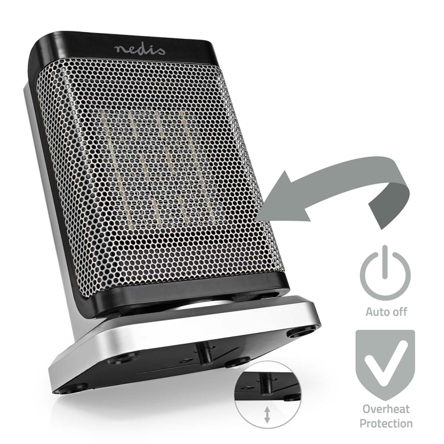 Ventilátor kerámia fűtőelemmel 1000/1500W/230V ezüst
