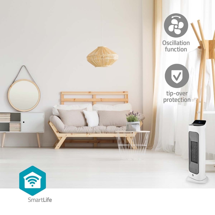 Ventilátor kerámia fűtőelemmel Smartlife 1400/2000W/230V Wi-Fi Tuya + távirányító