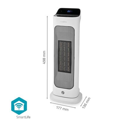 Ventilátor kerámia fűtőelemmel Smartlife 1400/2000W/230V Wi-Fi Tuya + távirányító