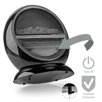 Ventilátor kerámia fűtőelemmel 1000/1500W/230V fekete