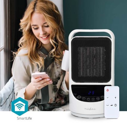 Ventilátor kerámia fűtőelemmel Smartlife 1000/1500W/230V Wi-Fi Tuya + távirányító