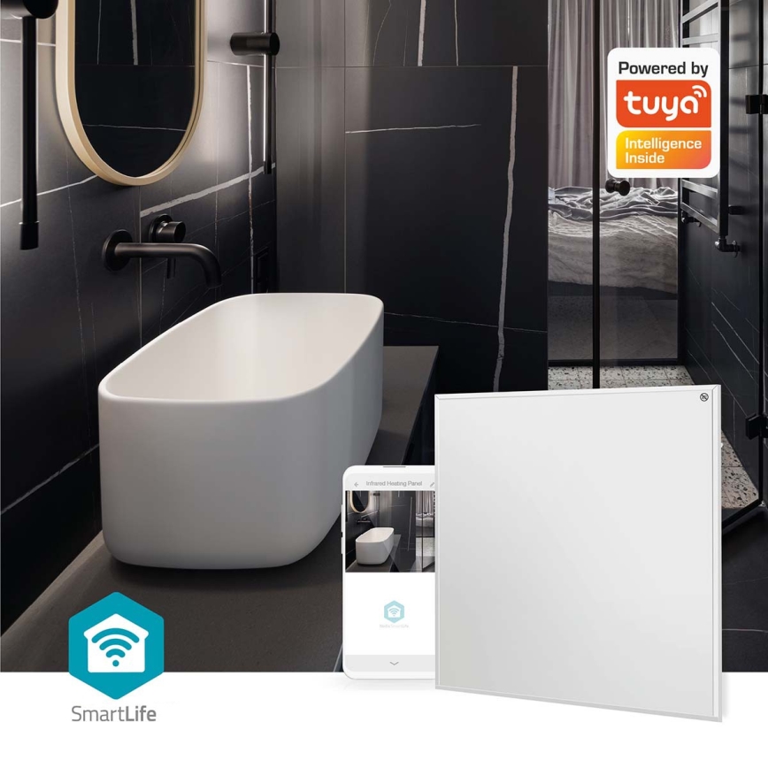 Infravörös fűtőpanel 350W/230V 59,8x62 cm IP44 Wi-Fi Tuya + távirányító