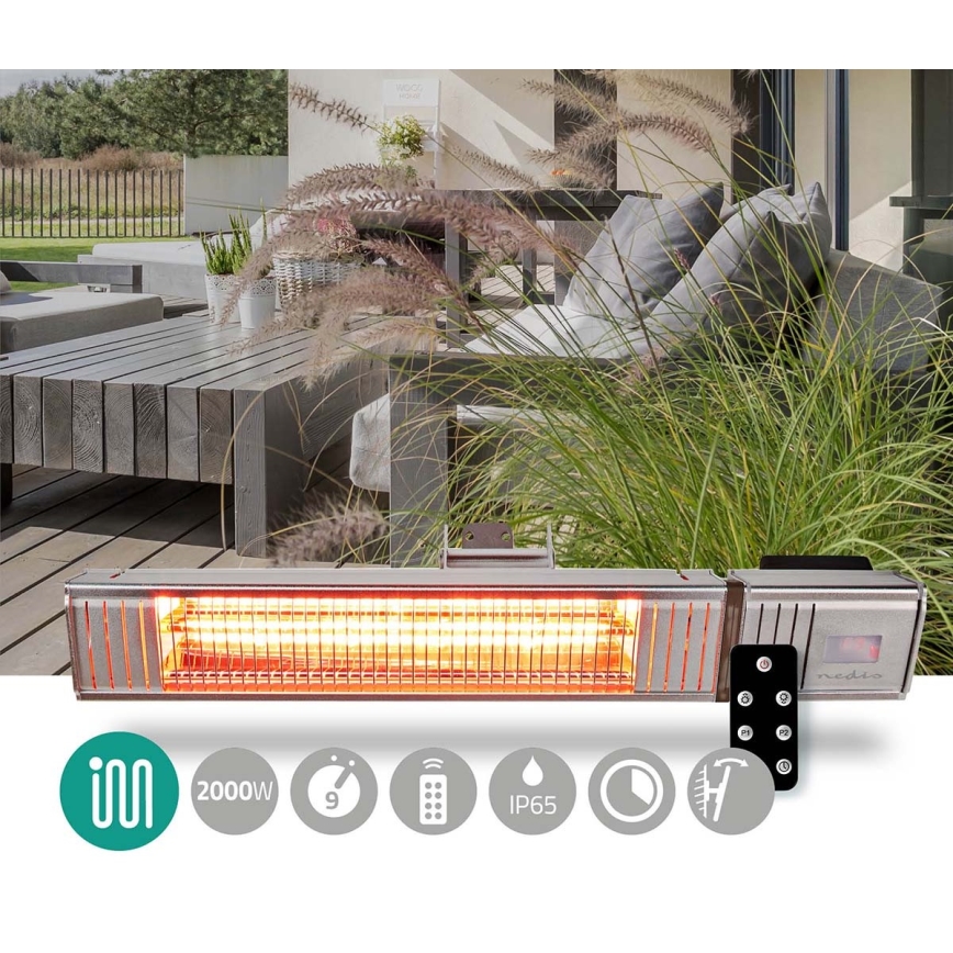 Kültéri elektromos fűtőelem 2000W/230V IP65 + távirányítás