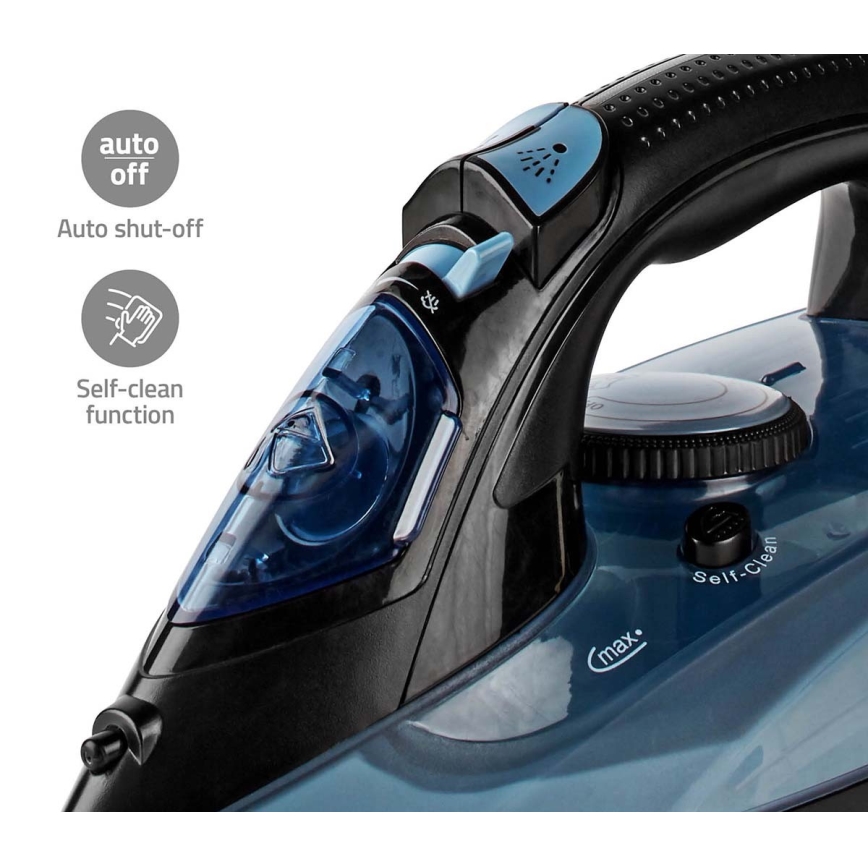 Gőzölős vasaló 2600W/230V fekete/kék