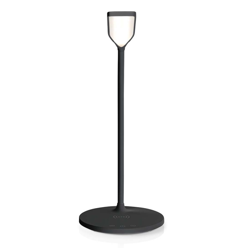 LED Dimmelhető érintőképernyős rugalmas asztali lámpa 15W vezeték nélküli töltéssel Qi LED/5,5W/230V 2700-6500K fekete